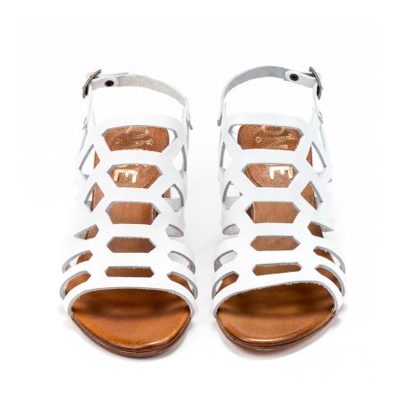 Ženske kožne sandale Once-E209-OLO bele na štiklu 5 15651 once e209 olo bianco 3